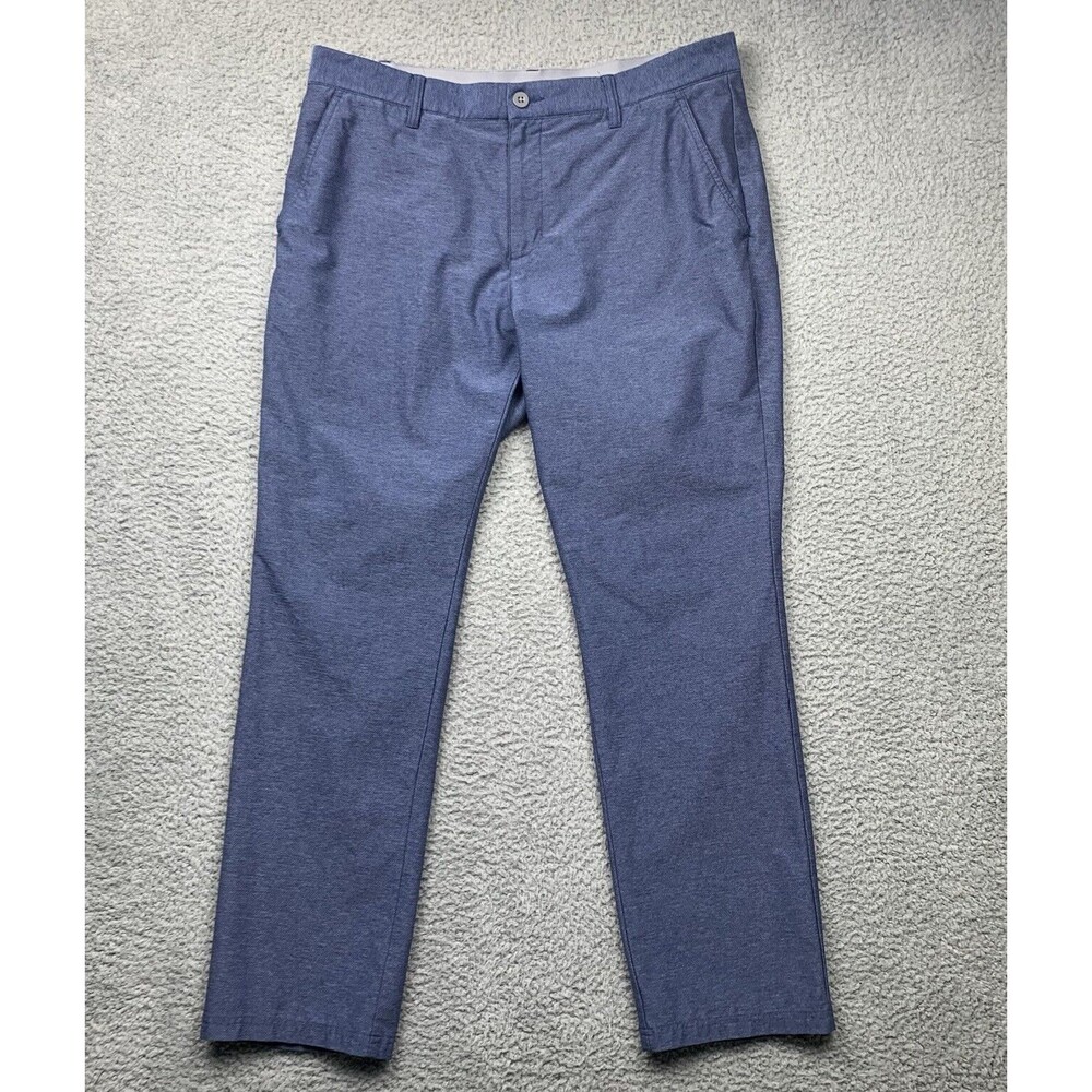 Adidas Pants Mens 36 X 32 Blue Golf Sports Geometric Casual Chino Pants